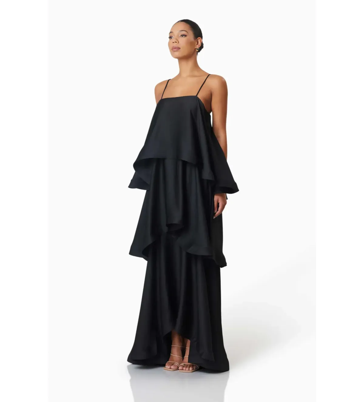 Elliatt Tilly Tiered Maxi Dress Black Size 12 - Image 3