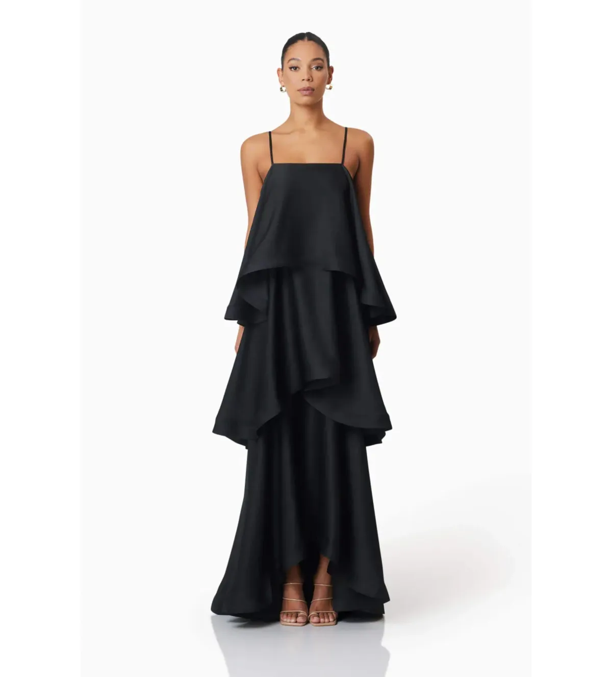 Elliatt Tilly Tiered Maxi Dress Black Size 12 - Image 1