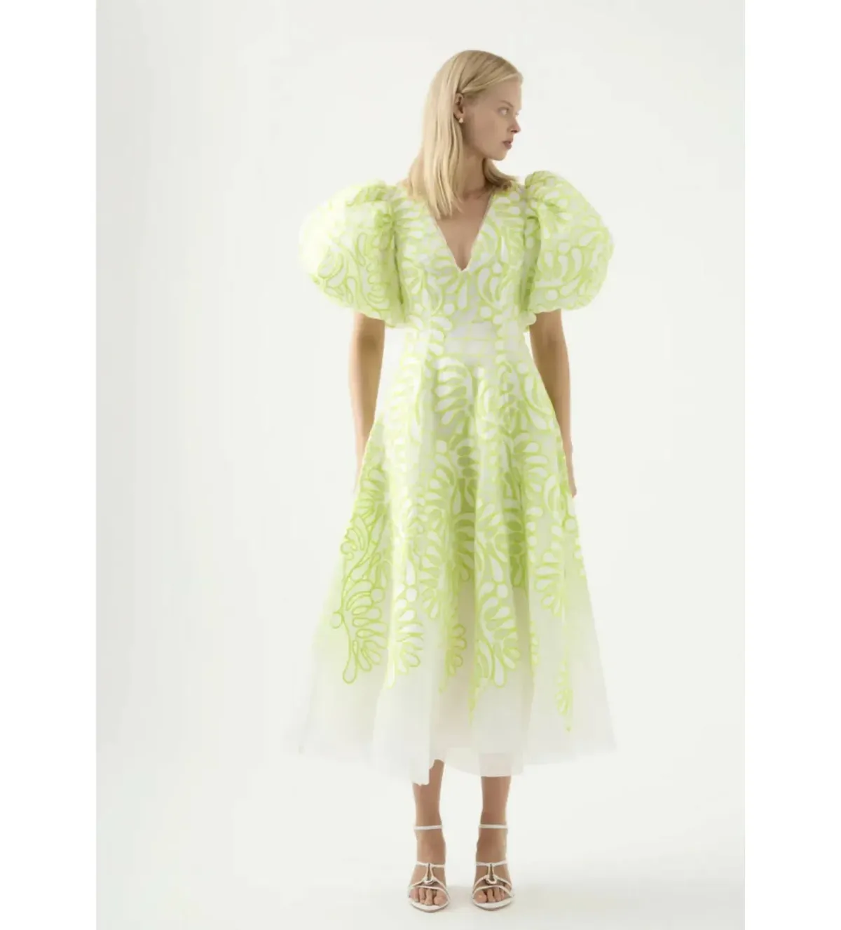 Aje Botanical Applique Midi Dress Print Size 14 - Image 2