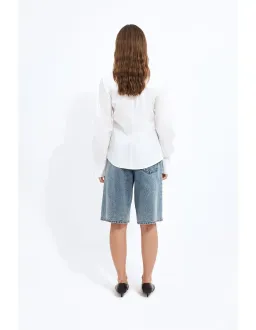 Aje Studio Ellie Wrap Shirt Ivory Size 6 AU for rent on The Volte - image 4