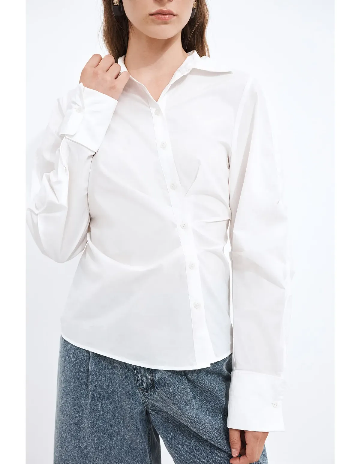Aje Studio Ellie Wrap Shirt Ivory Size 6 AU - Image 2