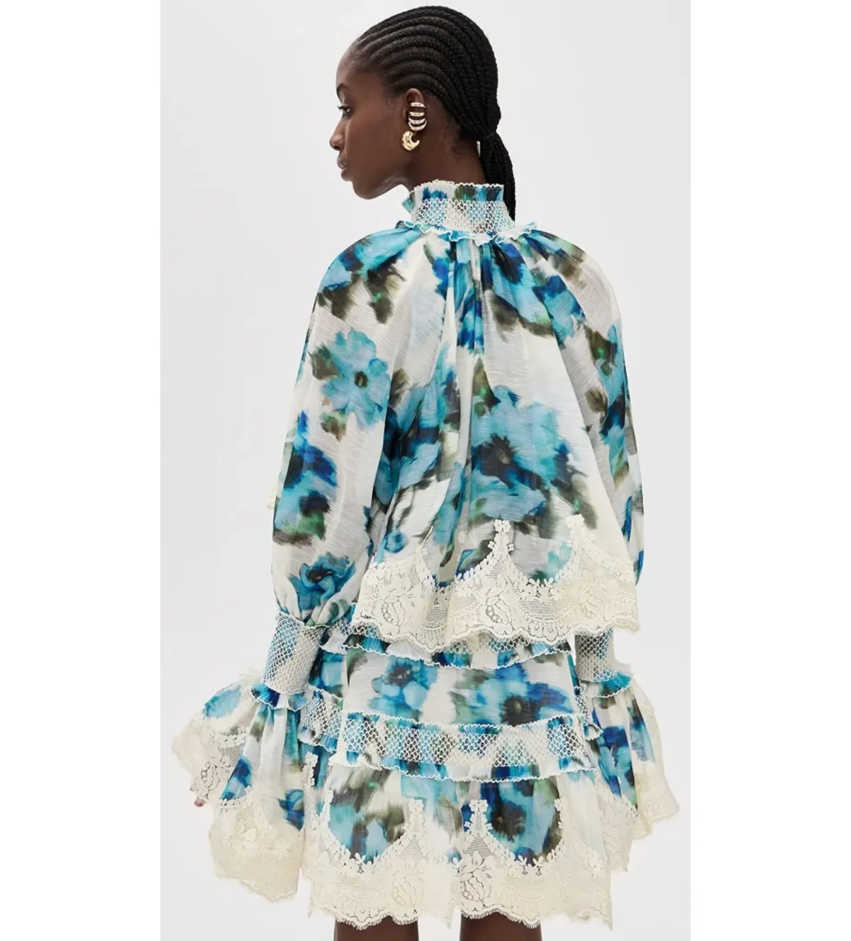 Zimmermann Alchemy Shirred Mini Dress Blue Poppy Size 0 / AU 8 - Image 2
