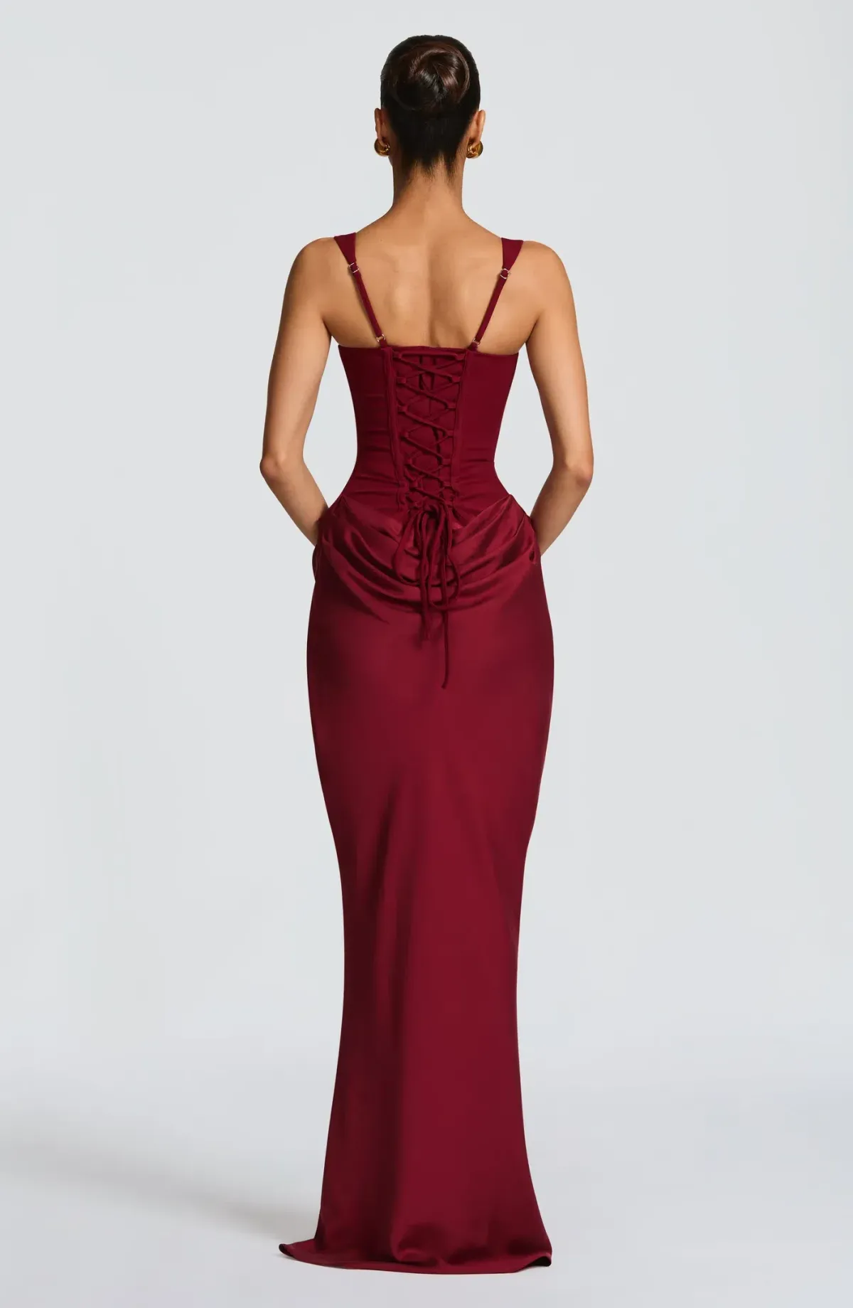 Babyboo Cornelia Maxi Dress - Burgundy L (12/14) - Image 2