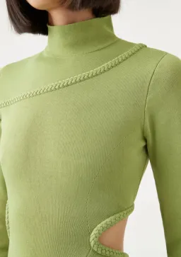 Aje Amelie braided dress 14 XL green  for rent on The Volte - image 3