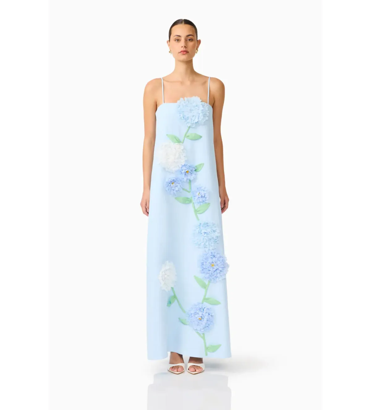 Elliatt Buttercup Embroidered Maxi Dress In Blue Size S/AU 8 - Image 1