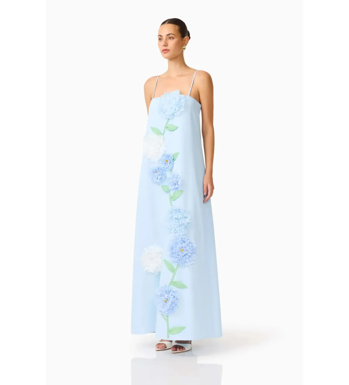 Elliatt Buttercup Embroidered Maxi Dress In Blue Size S/AU 8 - Image 3