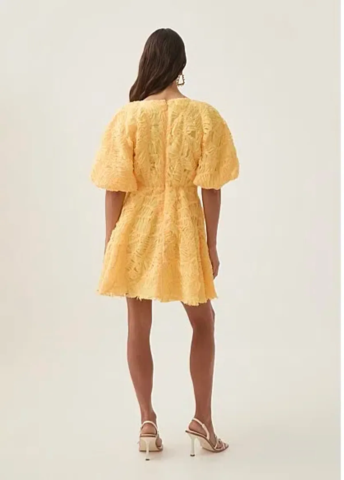 Aje Florential Mini Swing Dress – Soft Yellow – Size 10 - Image 2