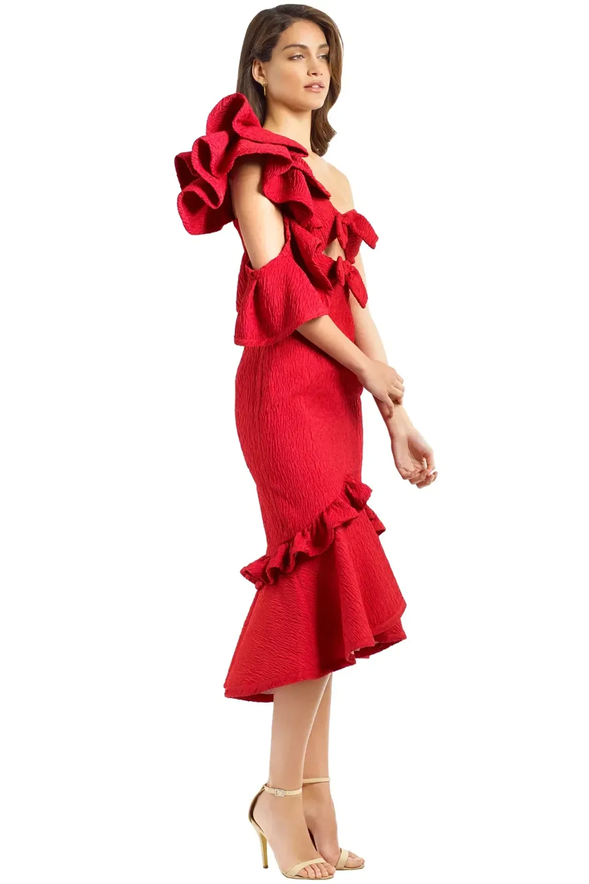 Nicola Finetti Deidre Dress – Red – Size 8 / 10 - Image 3