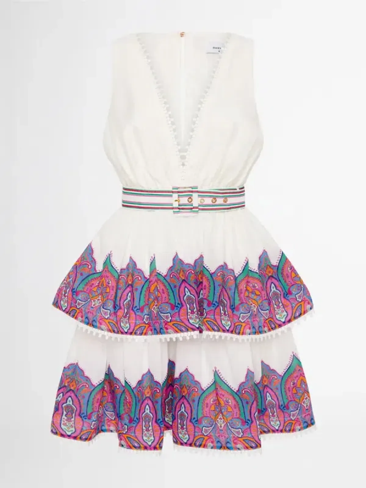Sheike Valencia Mini Dress Paisley Print Size 12 - Image 3