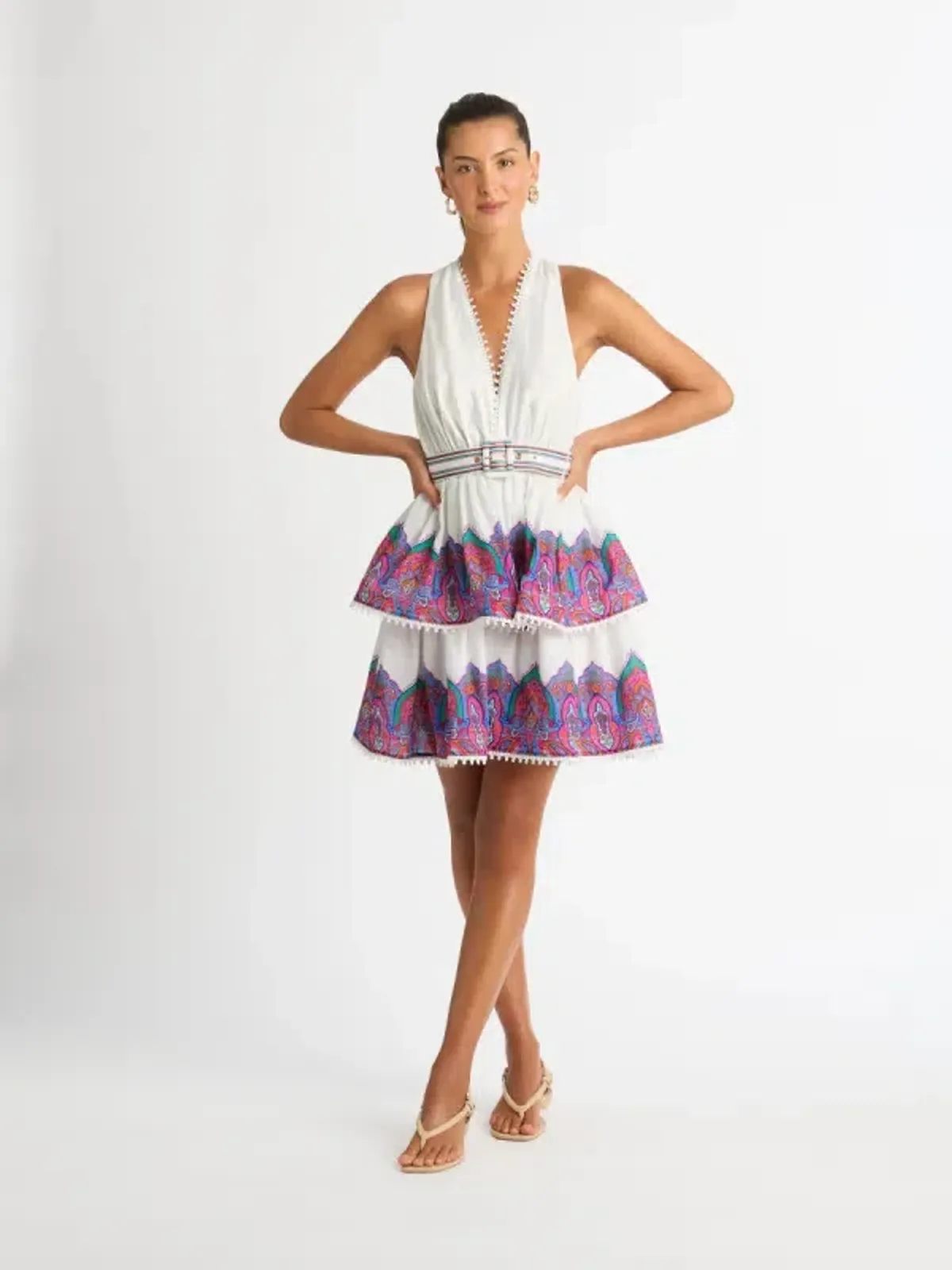 Sheike Valencia Mini Dress Paisley Print Size 12 - Image 1