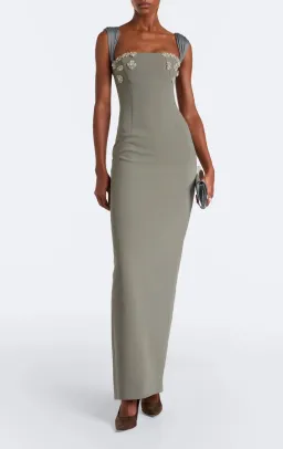 RACHEL GILBERT MALIA EMBELLISHED CRÊPE CORSET GOWN AU 12 for rent on The Volte - image 1
