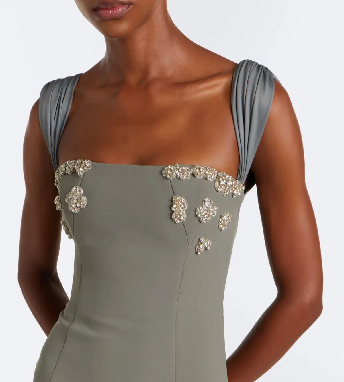 RACHEL GILBERT MALIA EMBELLISHED CRÊPE CORSET GOWN AU 12 - Image 2