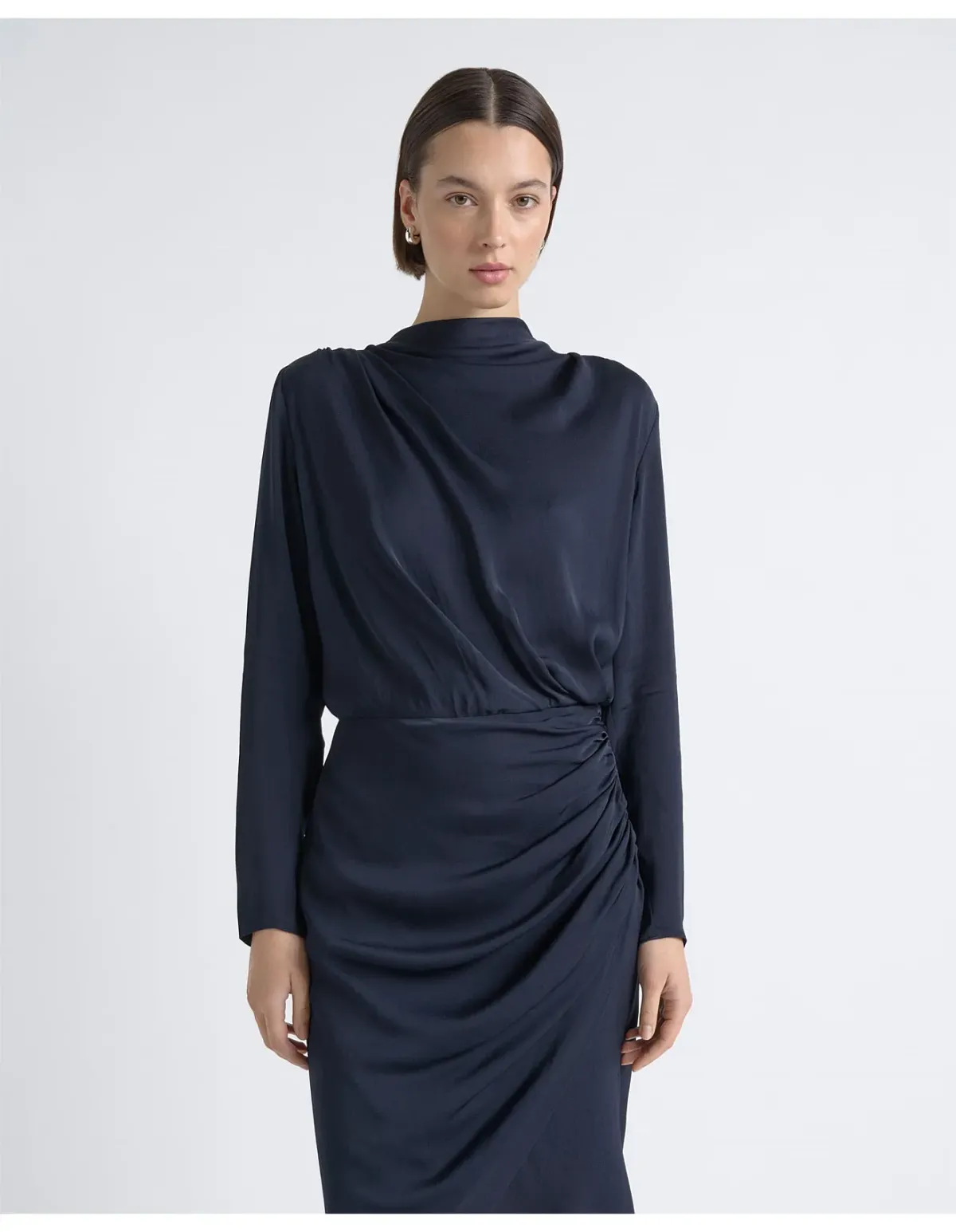Cue Drape Midi Dress Size 6 AU Midnight - Image 2