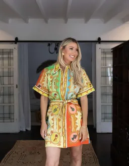 Alemais La Musica Mini Shirtdress in Multi Size 10 for rent on The Volte - image 2