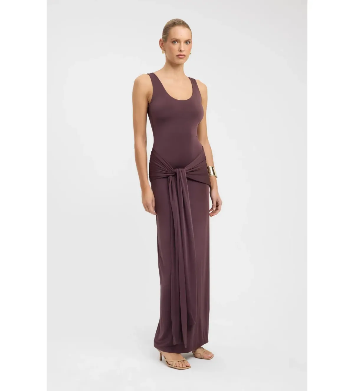Kookai Shara Maxi Dress Dark Mahogany Size 6 - Image 3