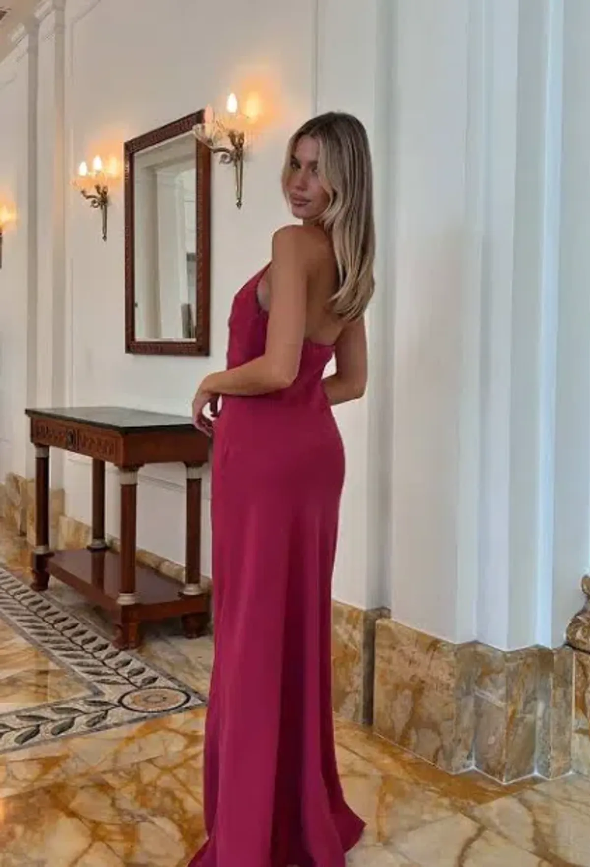 Kookai Maria Halter Maxi Dress, Ruby, Size 8 - Image 2