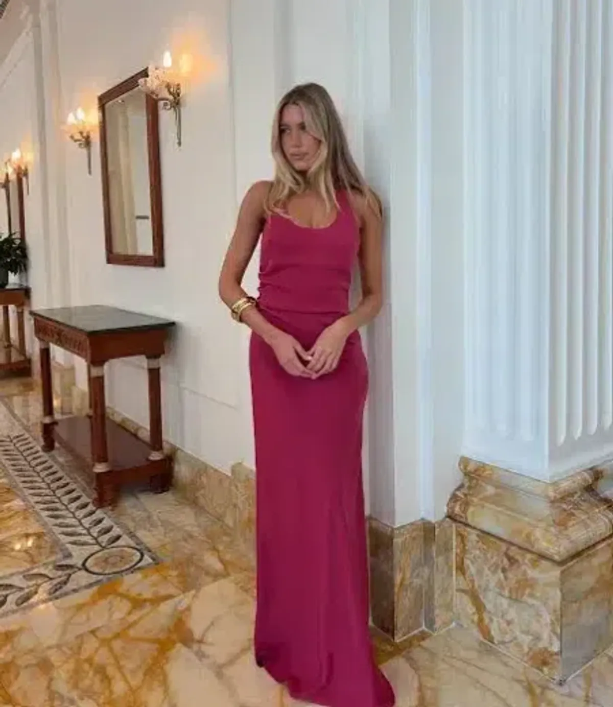 Kookai Maria Halter Maxi Dress, Ruby, Size 8 - Image 1