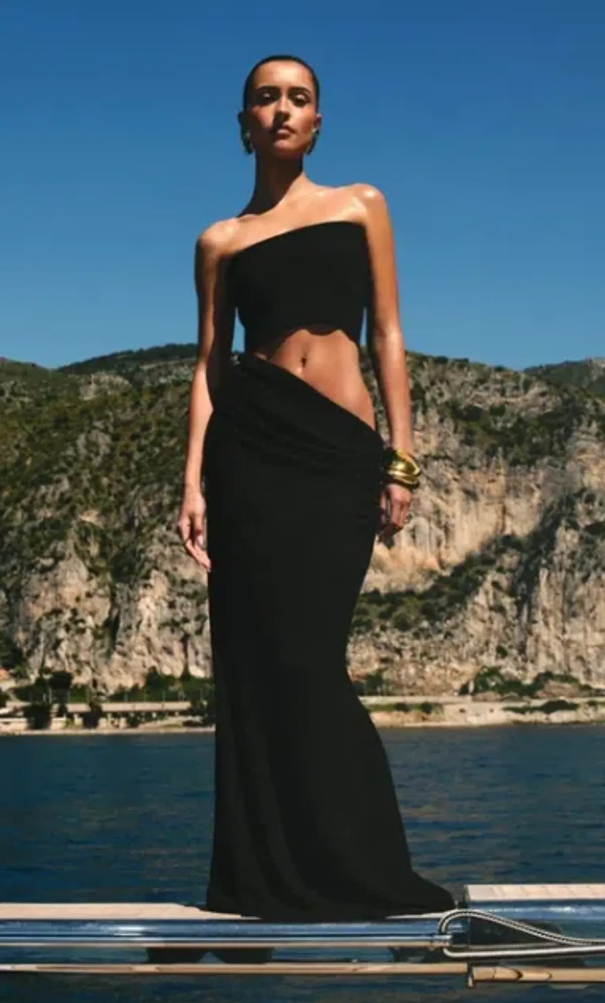 Meshki Jasiel Strapless Knit Maxi Dress, Black, Size S - Image 3