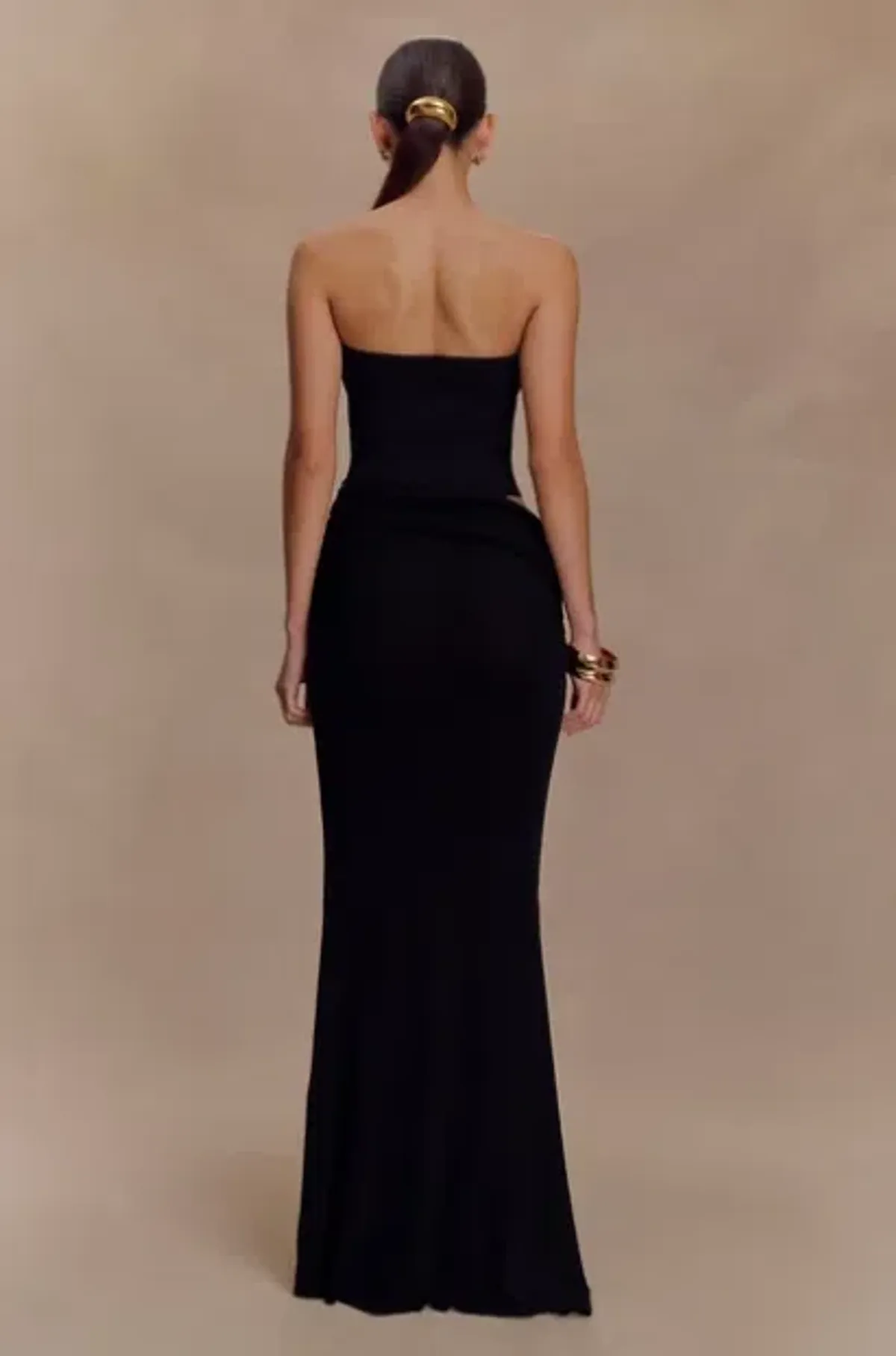 Meshki Jasiel Strapless Knit Maxi Dress, Black, Size S - Image 1