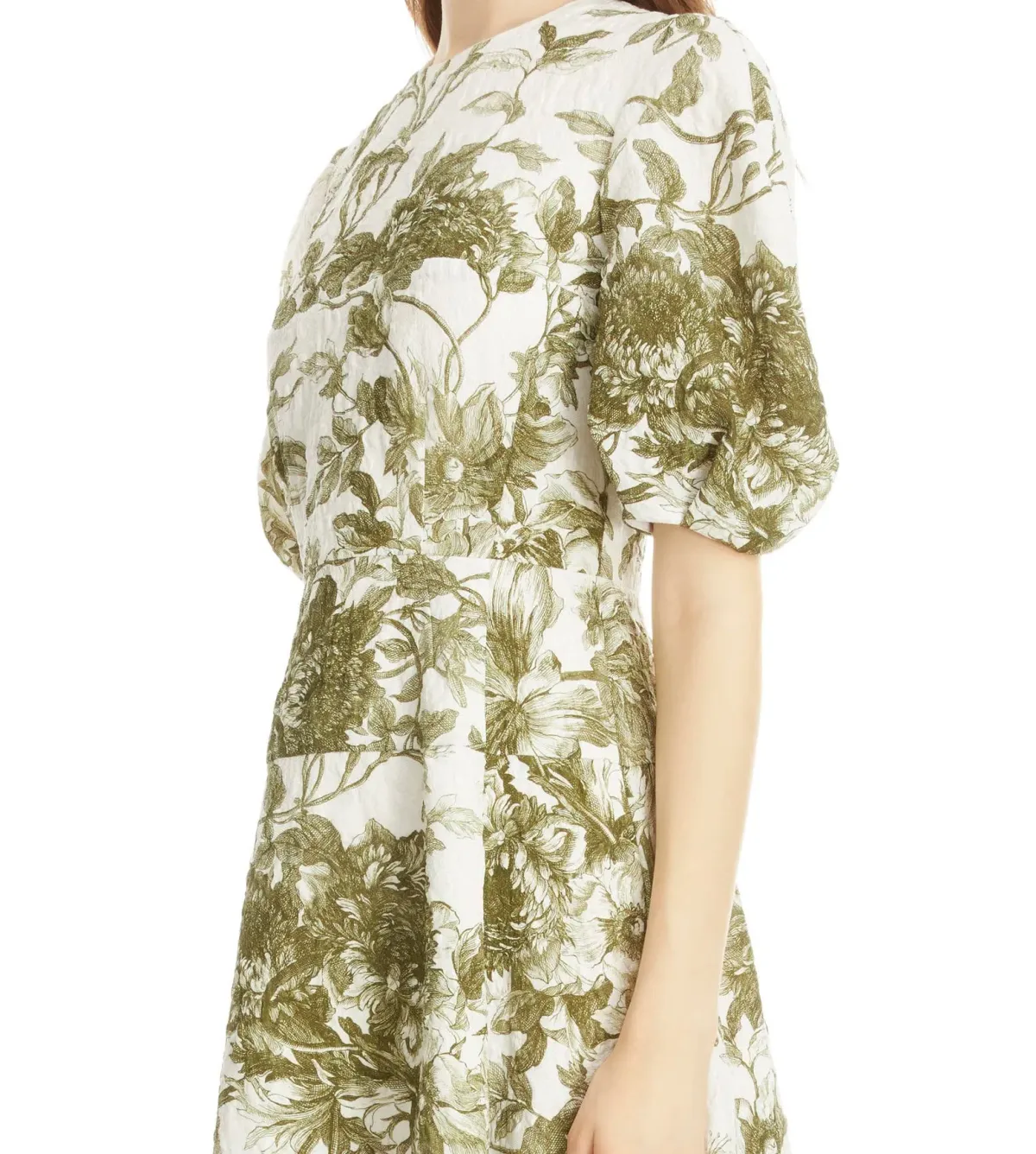Erdem Kira Floral Print Puff Sleeve Midi Dress Size 14 - Image 4