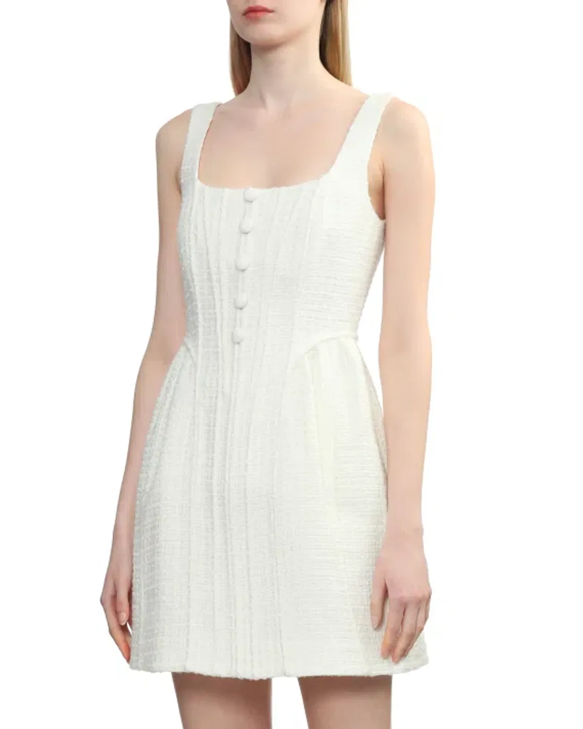 Self Portrait Cream Boucle Mini Dress – Size 6-8 / Size XS-S - Image 2