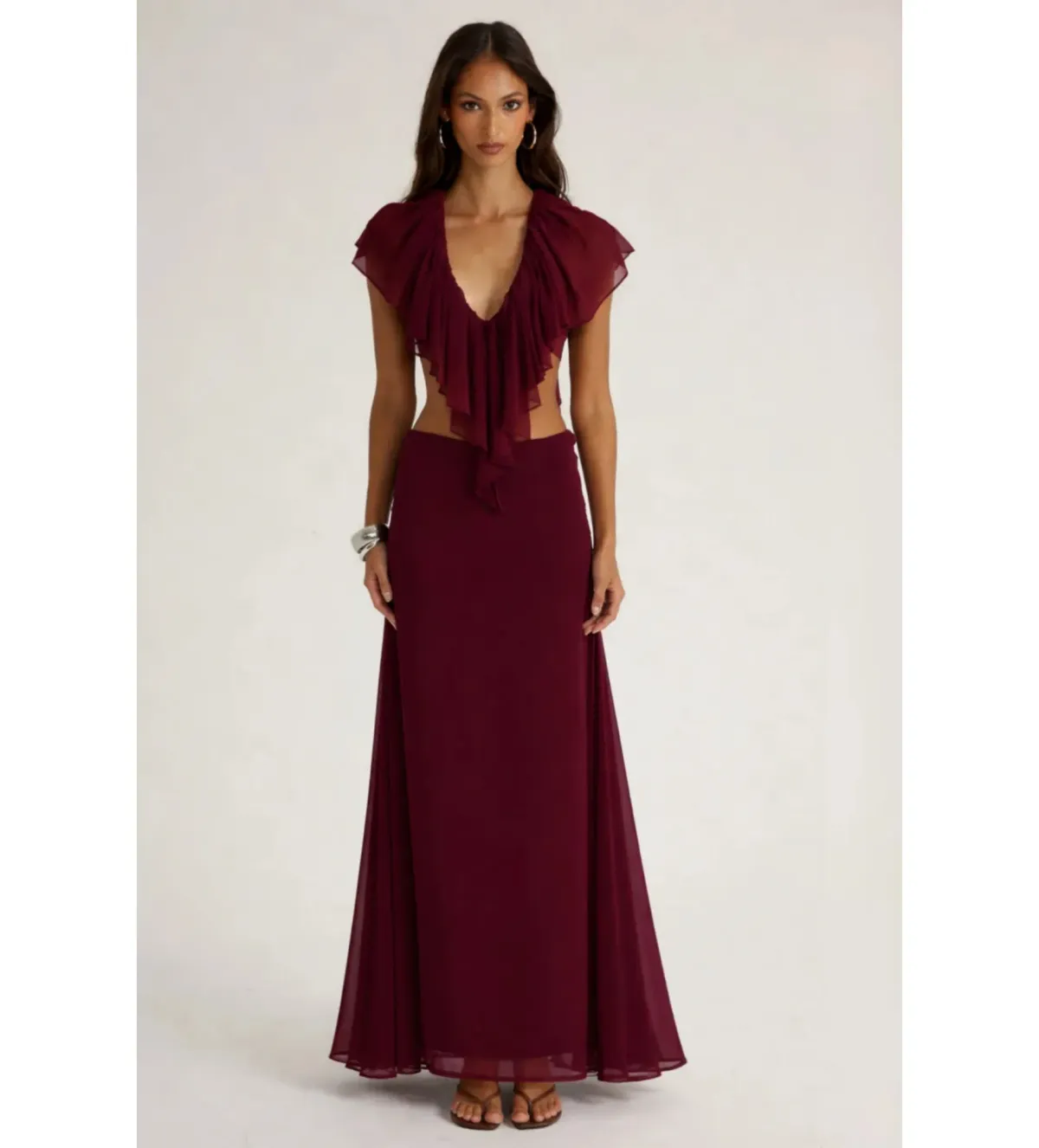 Ance Gria Clover Maxi Set in Burgundy Size 8 - Image 1