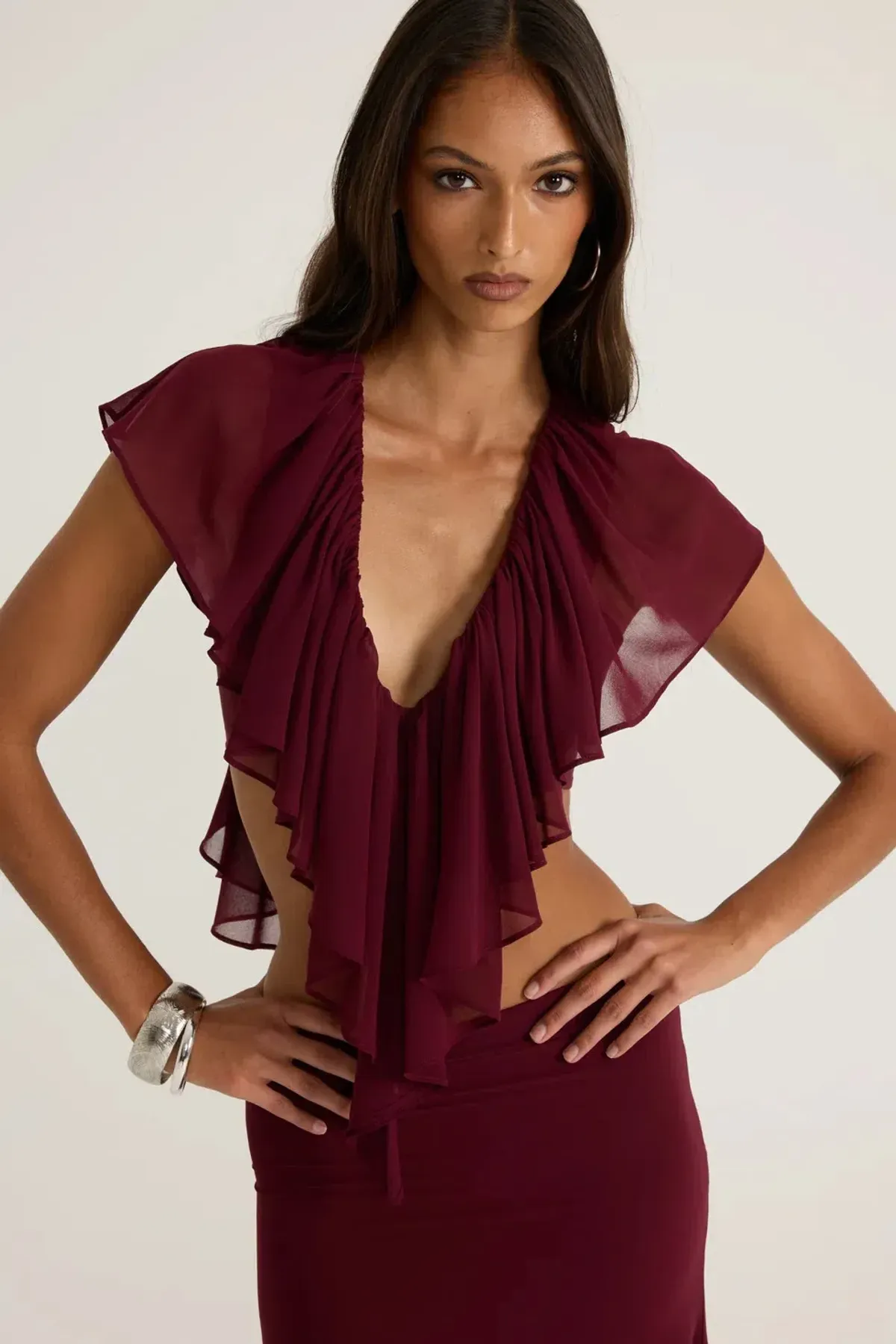 Ance Gria Clover Maxi Set in Burgundy Size 8 - Image 4