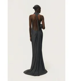 Arcina Ori Romy Maxi Dress with Train in Chrome Metallic Size 6 for rent on The Volte - image 3