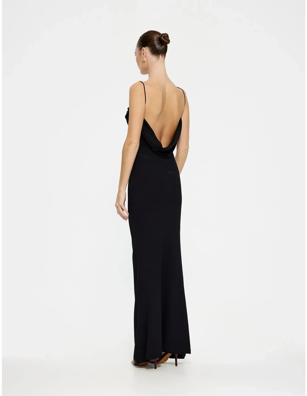 Effie Kats Havilland Low Back Stretch Crepe Gown Black Size 6 - Image 3