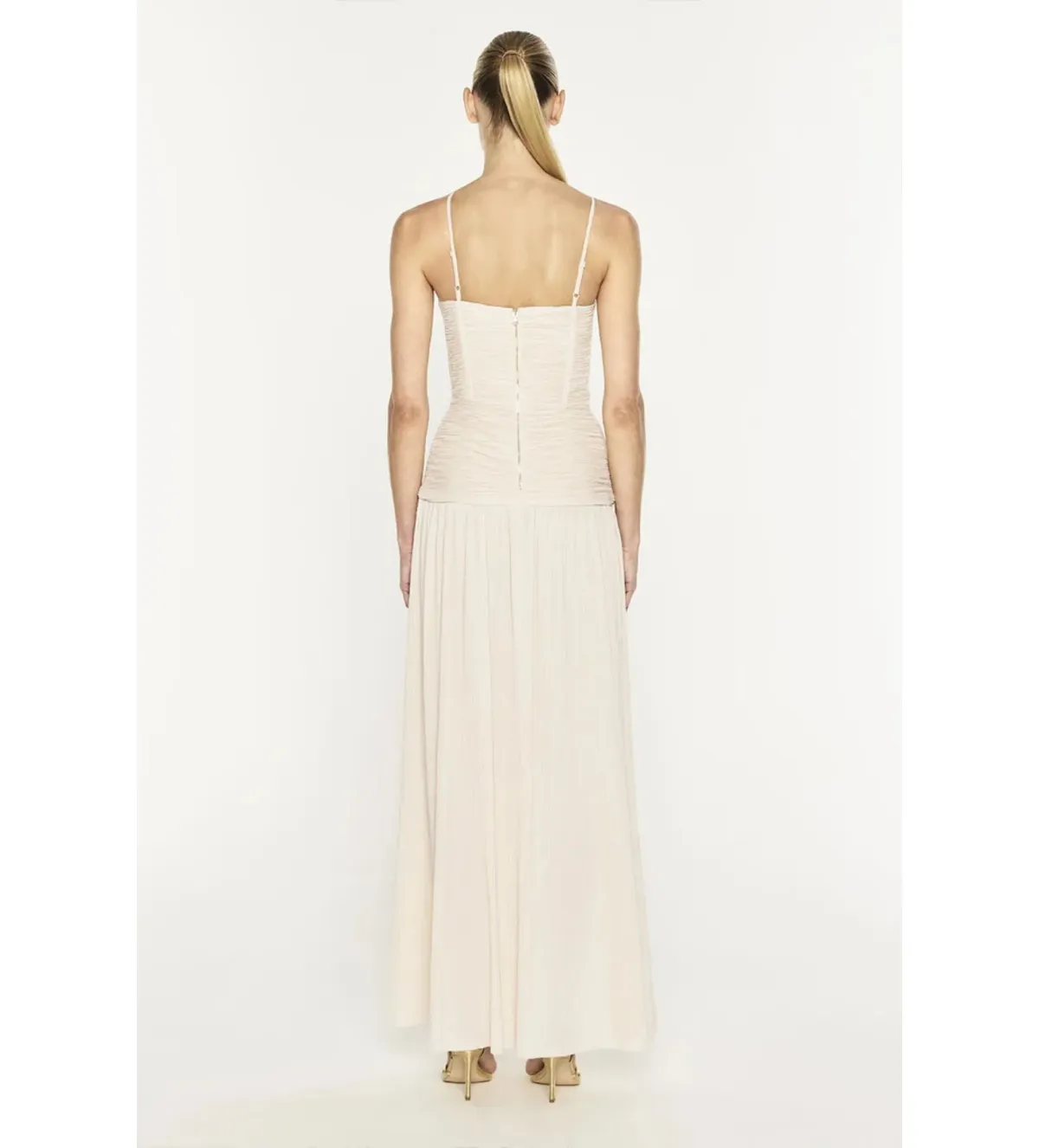 Manning Cartell Double Time Pleat Maxi Dress Nougat Size 8 - Image 2