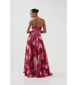 Aje Flora Gown Prismatic Floral Red Size 8  for rent on The Volte - image 2