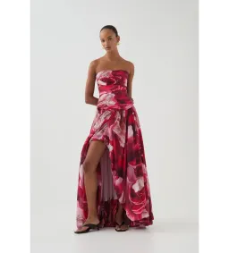 Aje Flora Gown Prismatic Floral Red Size 8  for rent on The Volte - image 1