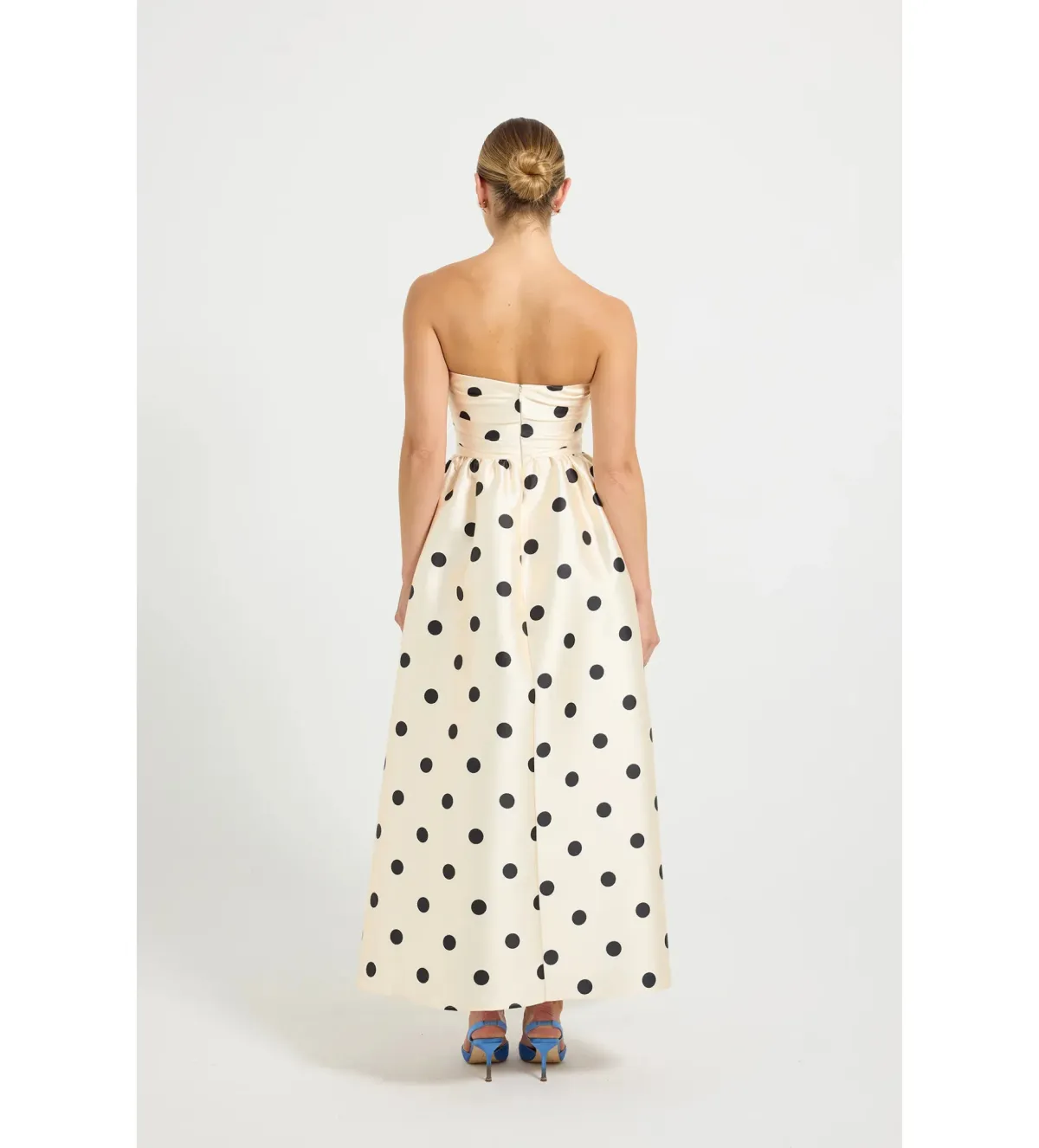 Pasduchas Dottie Strapless Midi Dress Cream Size 10 - Image 2