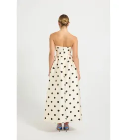 Pasduchas Dottie Strapless Midi Dress Cream Size 10 for rent on The Volte - image 2