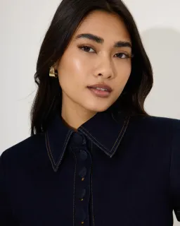Odd Muse Denim Collared Midi Dress; Indigo; S / AU 8 for rent on The Volte - image 4