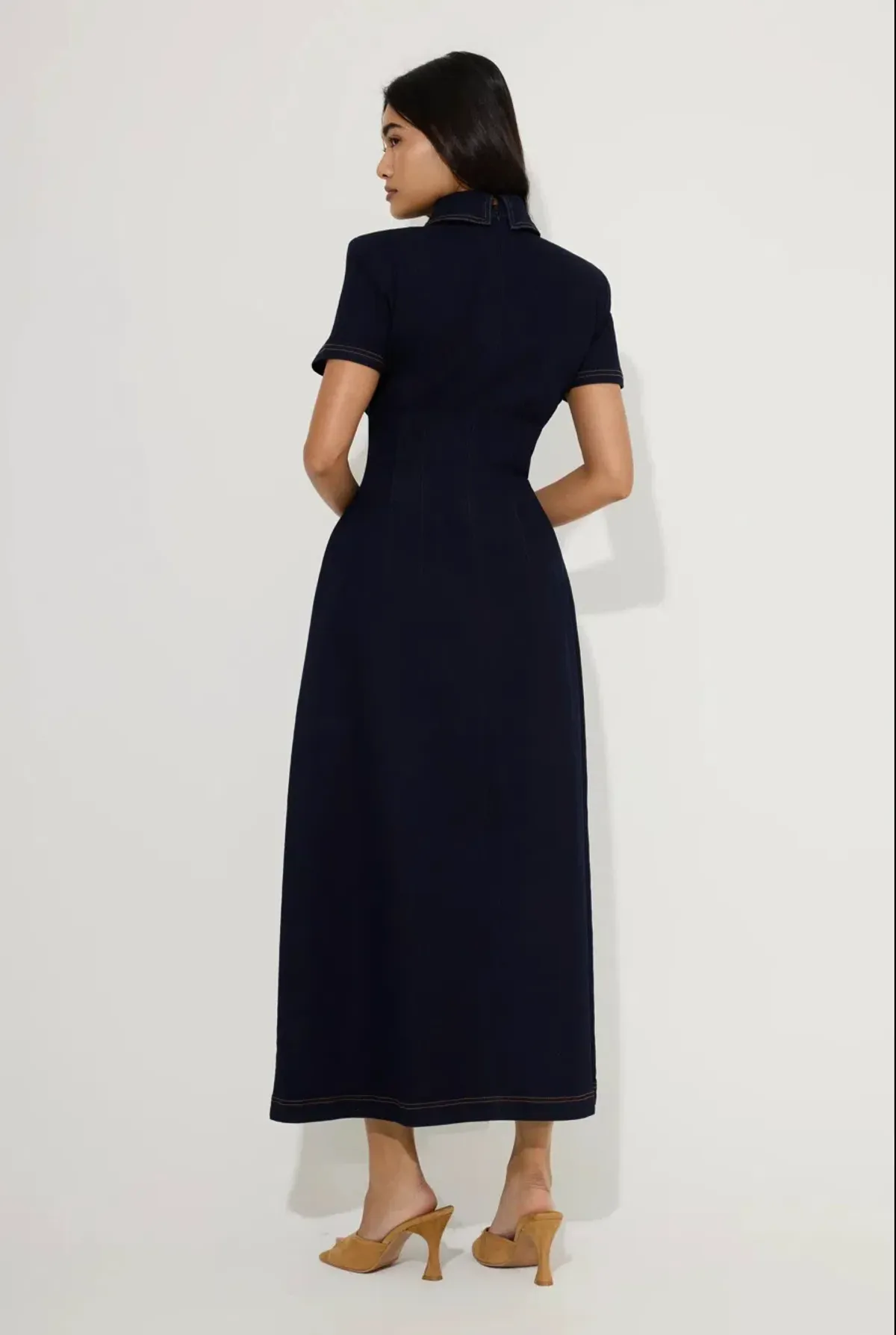 Odd Muse Denim Collared Midi Dress Indigo Size L / AU 12 - Image 2