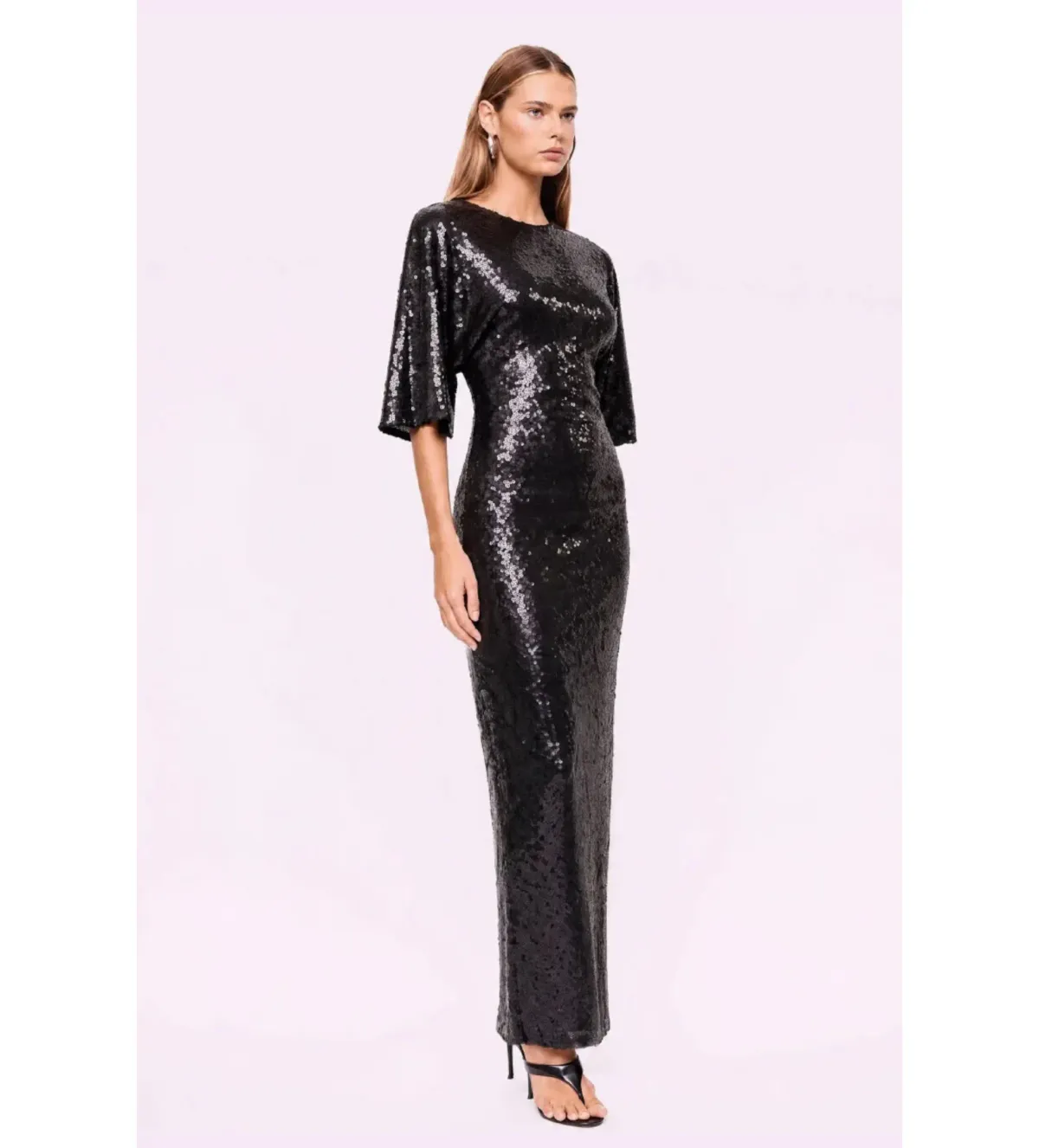 Suboo Ava Sequin Cape Maxi Dress Black Sequin Size S / AU 8 - Image 3