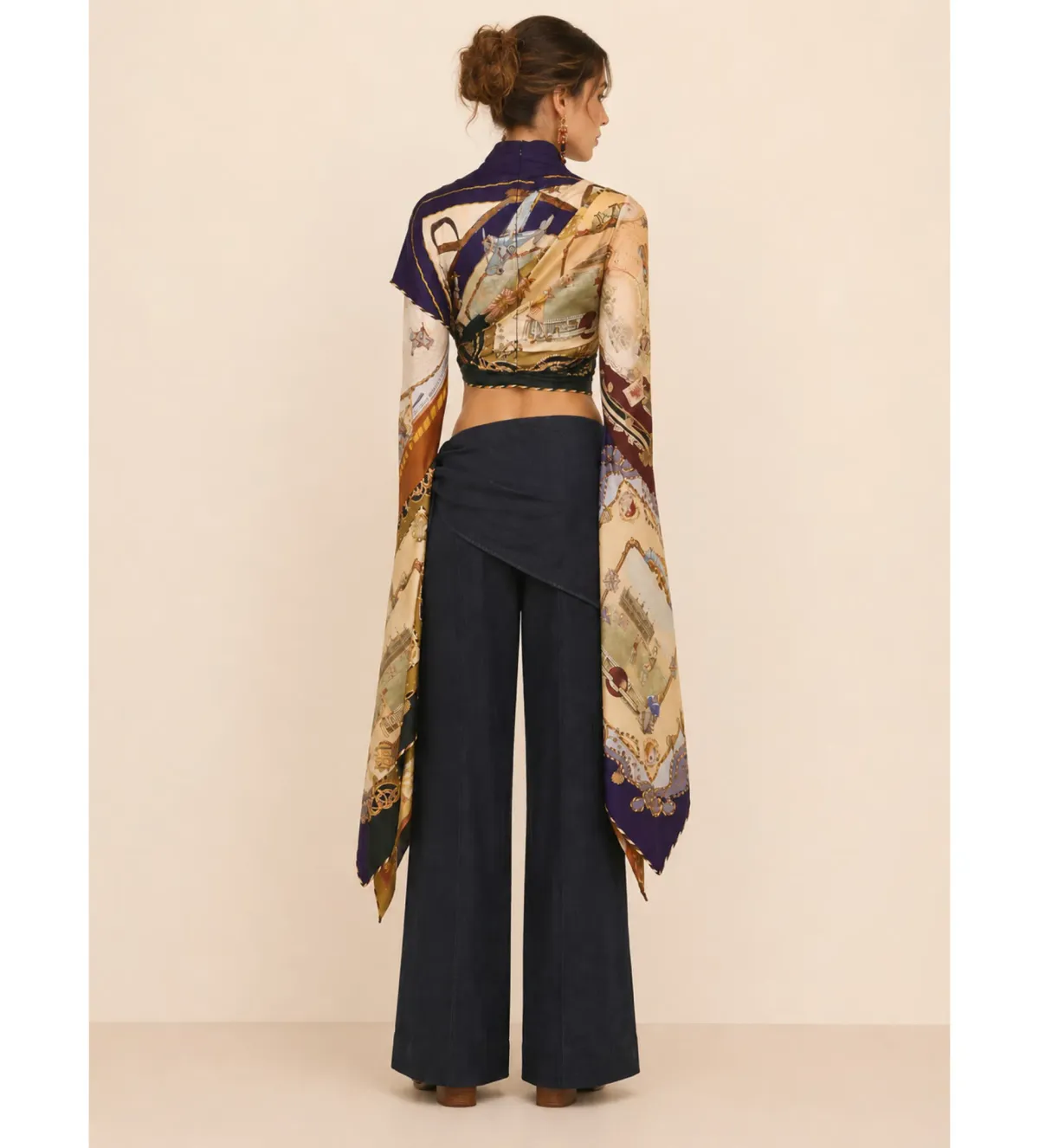 Zimmermann Valiant Draped Scarf Top in Spliced Scarves Size 1/AU10 - Image 2