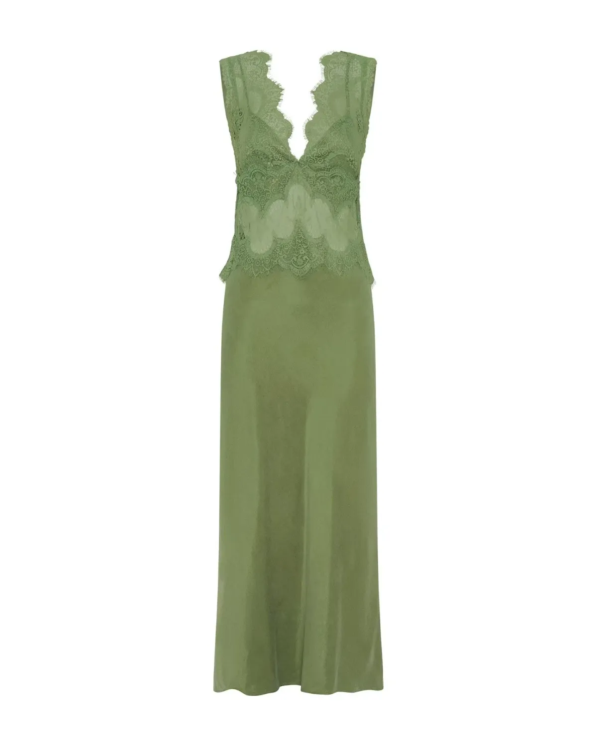 Third Form Visions Deep V Dress in Sage 10 / M - Image 2