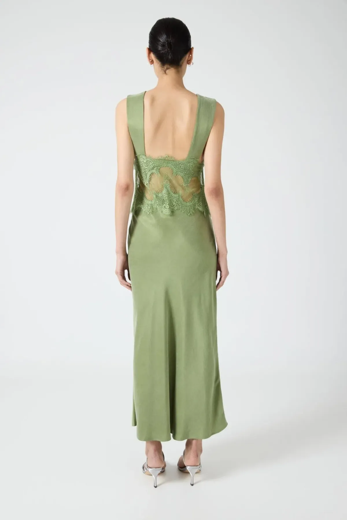 Third Form Visions Deep V Dress in Sage 10 / M - Image 3