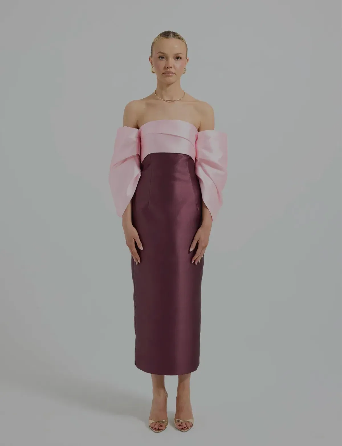 Pasduchas cherry/pink midi dress. Size 12 - Image 1