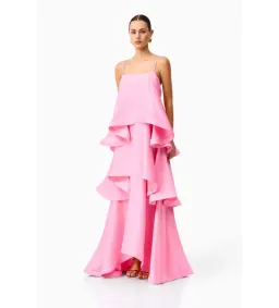 Elliatt Tilly Tiered Maxi Dress in Pink Size M/AU10 for rent on The Volte - image 2