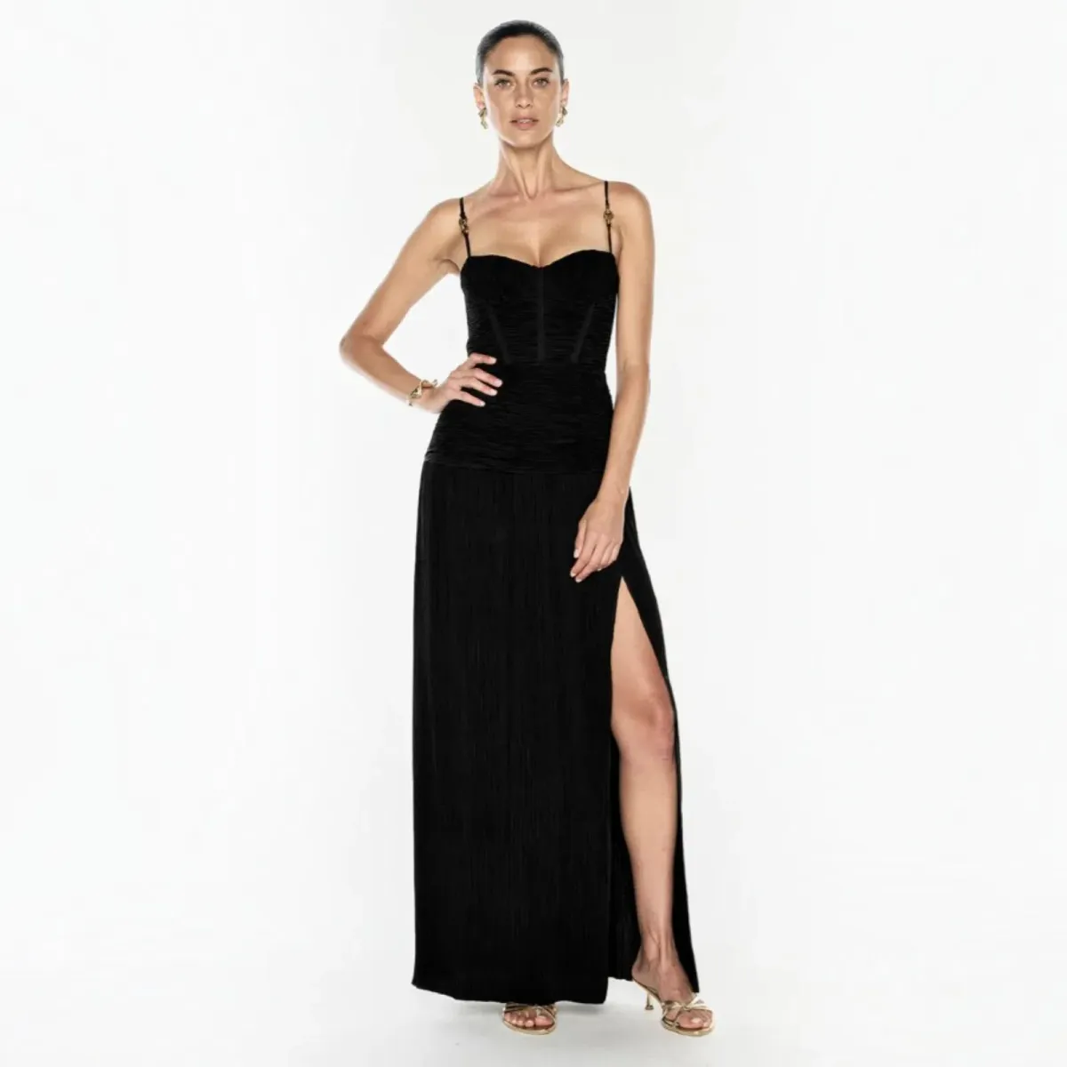 Manning Cartell Double Time Pleat Dress In Black Size 8 - Image 1