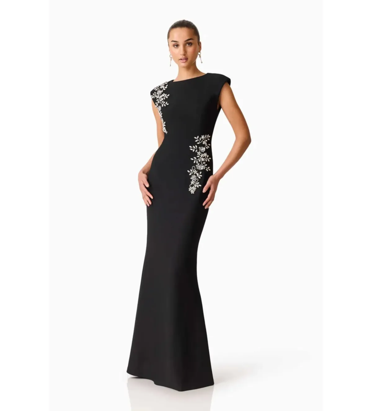 Elliatt Veda Embellished Gown in Black Size L/AU12 - Image 3