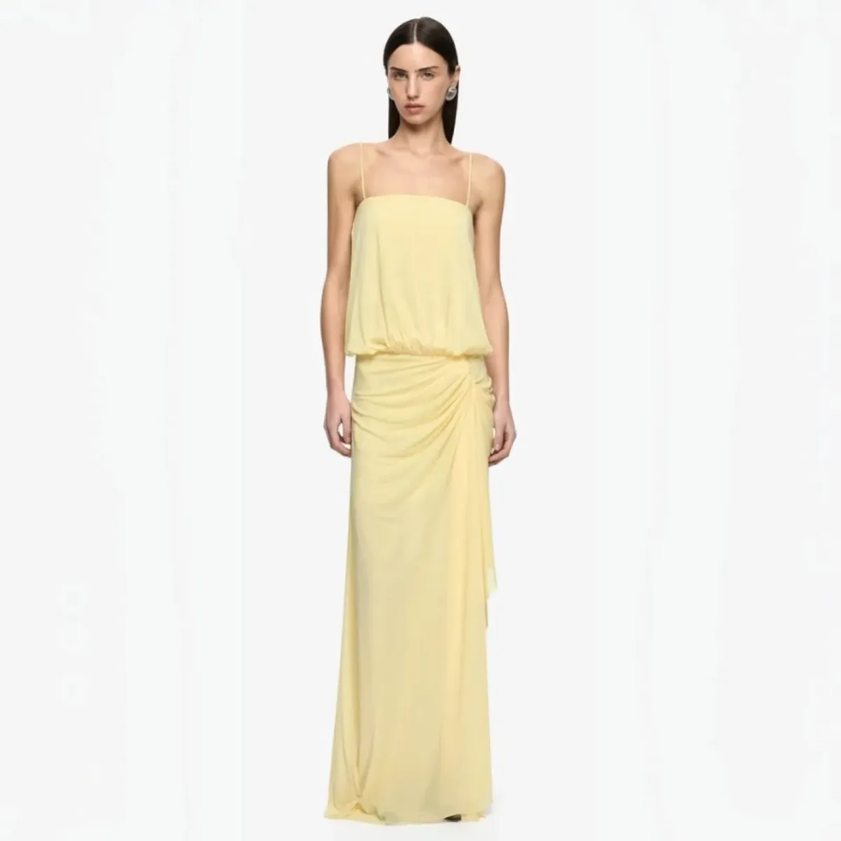 Bec & Bridge Kora Blouson Maxi Dress in Lemon Cream Size 8 - Image 1