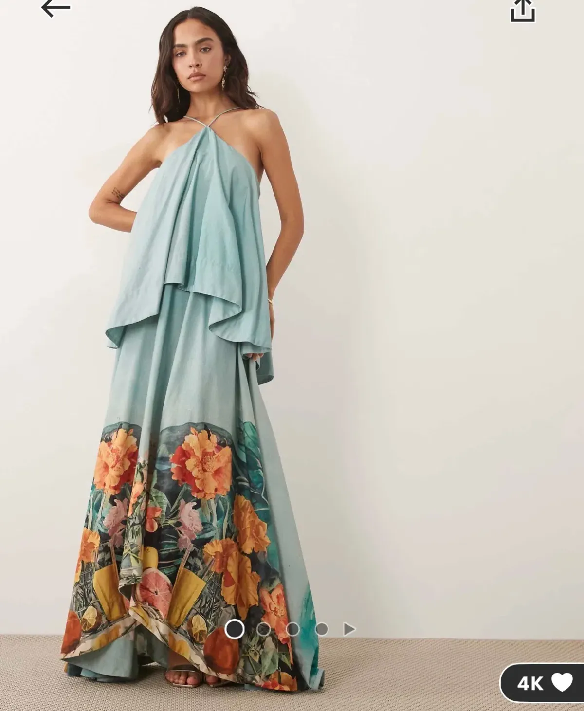 Halter Volume Double Layer open back maxi dress size 8 - Image 2
