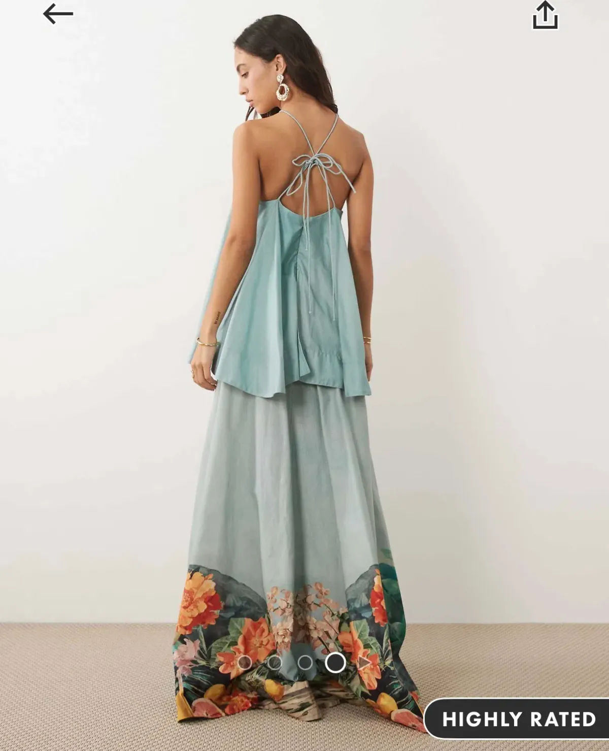 Halter Volume Double Layer open back maxi dress size 8 - Image 1