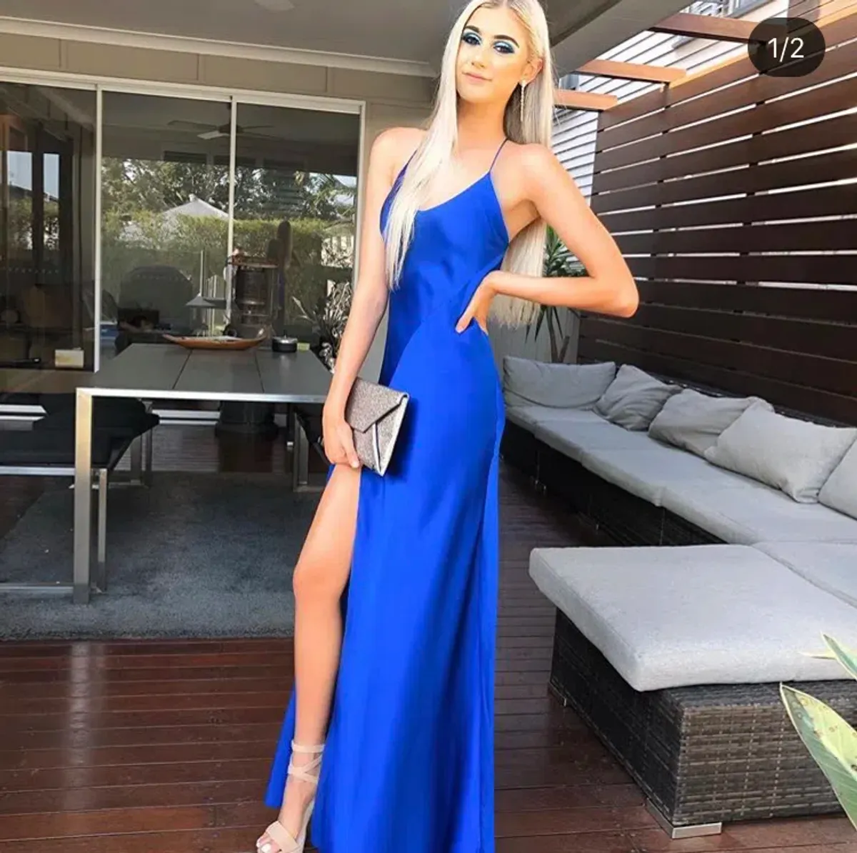 Michelle Mason Bias Cobalt dress - Image 10