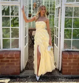 BRAND NEW 💛 Aje ALLAIRIE GOWN in Butter Yellow - Size 14 AU  💛 Ruffled Tiered Maxi Dress  💛 for rent on The Volte - image 3