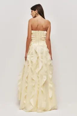 BRAND NEW 💛 Aje ALLAIRIE GOWN in Butter Yellow - Size 14 AU  💛 Ruffled Tiered Maxi Dress  💛 for rent on The Volte - image 9